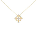 14K Yellow Gold Plated Sterling Silver 1.0 Cttw Diamond Compass Pendant Necklace-0
