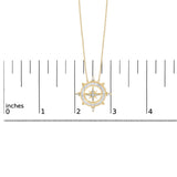 14K Yellow Gold Plated Sterling Silver 1.0 Cttw Diamond Compass Pendant Necklace-4 thumbnail 5