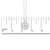 Sterling Silver 1/2 Cttw Diamond Starburst Compass Medallion Pendant Necklace-4 thumbnail 5