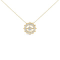 14KT Yellow Gold Plated Sterling Silver 1 Cttw Diamond Compass Medallion Pendant Necklace-0