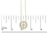 14KT Yellow Gold Plated Sterling Silver 1 Cttw Diamond Compass Medallion Pendant Necklace-4 thumbnail 5