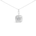 Sterling Silver 1/2 Cttw Diamond Sunburst Medallion Pendant Necklace 18 Inch Cable Chain-0