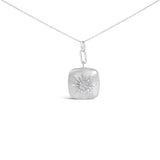 Sterling Silver 1/2 Cttw Diamond Sunburst Medallion Pendant Necklace 18 Inch Cable Chain-0 thumbnail 1
