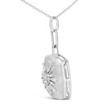 Sterling Silver 1/2 Cttw Diamond Sunburst Medallion Pendant Necklace 18 Inch Cable Chain-3 thumbnail 4