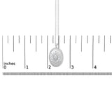 Sterling Silver 3/8 Cttw Diamond Puffed Oval Medallion Pendant Necklace-4 thumbnail 5
