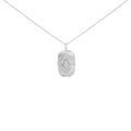 Sterling Silver 3/8 Cttw Diamond Puffed Medallion Design Pendant Necklace-0