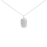 Sterling Silver 3/8 Cttw Diamond Puffed Medallion Design Pendant Necklace-0 thumbnail 1