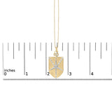 14KT Yellow Gold Plated Sterling Silver 1/2 Cttw Diamond Shield Star Medallion Pendant Necklace-4 thumbnail 5