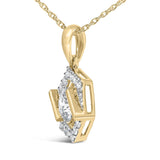 10K Yellow Gold Plated .925 Sterling Silver 1.0 Cttw Lab Grown Diamond Hexagon Halo Pendant Necklace-3 thumbnail 4
