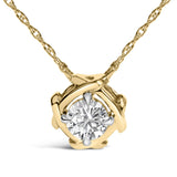 10K Yellow Gold Plated .925 Sterling Silver 1/2 Cttw Lab Grown Diamond Woven Necklace-1 thumbnail 2