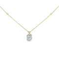 10K Yellow Gold Plated .925 Sterling Silver 1 1/2 Cttw Lab Grown Diamond Galaxy Halo Pendant Necklace-0