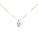 10K Yellow Gold Plated .925 Sterling Silver 1 1/2 Cttw Lab Grown Diamond Galaxy Halo Pendant Necklace-0 thumbnail 1