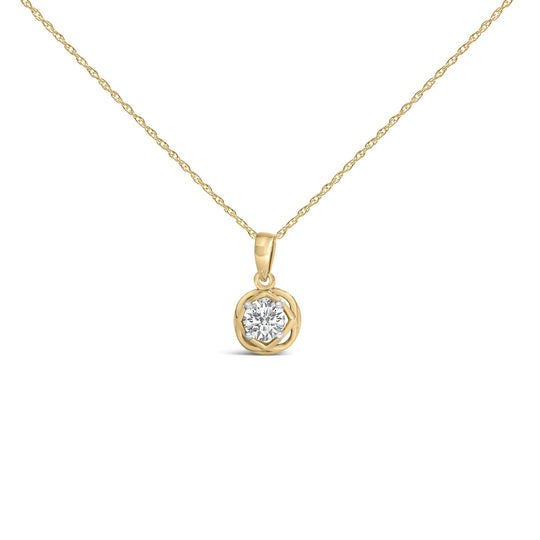 10K Yellow Gold Plated .925 Sterling Silver 1/2 Cttw Lab Grown Diamond Openwork Pendant Necklace-0