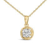 10K Yellow Gold Plated .925 Sterling Silver 1/2 Cttw Lab Grown Diamond Openwork Pendant Necklace-1 thumbnail 2