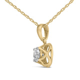 10K Yellow Gold Plated .925 Sterling Silver 1/2 Cttw Lab Grown Diamond Openwork Pendant Necklace-3 thumbnail 4