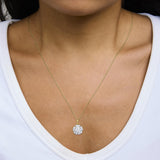 10K Yellow Gold Plated .925 Sterling Silver 2.0 Cttw Lab Grown Diamond Spoked Halo Pendant Necklace-2 thumbnail 3