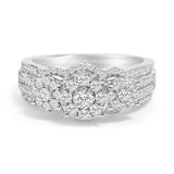 .925 Sterling Silver 1.0 Cttw Diamond Engagement Ring and Soldered Wedding Band Set-0 thumbnail 1