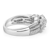 .925 Sterling Silver 1.0 Cttw Diamond Engagement Ring and Soldered Wedding Band Set-1 thumbnail 2