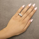 .925 Sterling Silver 1.0 Cttw Diamond Engagement Ring and Soldered Wedding Band Set-2 thumbnail 3