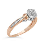 14K Rose Gold Plated Sterling Silver 1/6 Cttw Diamond Knot Cluster Ring-3 thumbnail 4