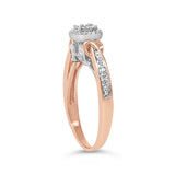 14K Rose Gold Plated Sterling Silver 1/6 Cttw Diamond Knot Cluster Ring-4 thumbnail 5