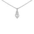925 sterling silver teardrop swirl pendant necklace with diamond accents