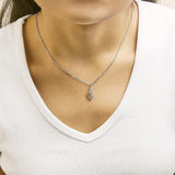 Sterling Silver 1/3 Cttw Diamond Swirl Teardrop Pendant Necklace-2 thumbnail 3