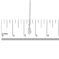Sterling Silver 1/3 Cttw Diamond Swirl Teardrop Pendant Necklace