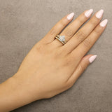 14K Yellow Gold Plated Sterling Silver 1/2 Cttw Marquise Cluster Diamond Bridal Set-2 thumbnail 3
