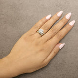 14K Yellow Gold Plated Sterling Silver 1/2 Cttw Diamond Square Cluster Bridal Set-2 thumbnail 3