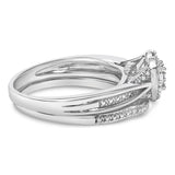 Sterling Silver 1/5 Cttw Diamond Heart Motif Bridal Set-1 thumbnail 2