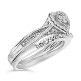 Sterling Silver 1/5 Cttw Diamond Heart Motif Bridal Set-3 thumbnail 4