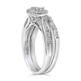 Sterling Silver 1/5 Cttw Diamond Heart Motif Bridal Set-4 thumbnail 5
