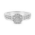 Sterling Silver Diamond Accent Round Cluster Halo Ring-0
