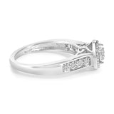 Sterling Silver Diamond Accent Round Cluster Halo Ring-1 thumbnail 2