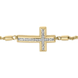Gold Vermeil Diamond Accent Cross Lariat Bolo Bracelet-1 thumbnail 2
