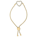 Gold Vermeil Diamond Accent Heart Lariat Bolo Bracelet-0