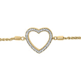 Gold Vermeil Diamond Accent Heart Lariat Bolo Bracelet-1 thumbnail 2