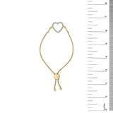 Gold Vermeil Diamond Accent Heart Lariat Bolo Bracelet-4 thumbnail 5