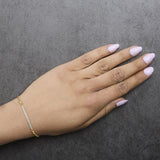 Gold Vermeil Diamond Accent Bar Lariat Bolo Bracelet-2 thumbnail 3