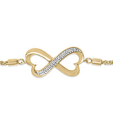 Gold Vermeil Diamond Accent Heart Infinity Bolo Bracelet-1 thumbnail 2