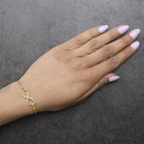 Gold Vermeil Diamond Accent Heart Infinity Bolo Bracelet-2 thumbnail 3