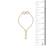 Gold Vermeil Diamond Accent Heart Infinity Bolo Bracelet-4 thumbnail 5