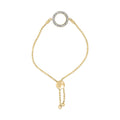 Gold Vermeil Diamond Accent Circle Lariat Bolo Bracelet-0