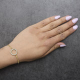 Gold Vermeil Diamond Accent Circle Lariat Bolo Bracelet-2 thumbnail 3