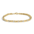 Gold Vermeil .925 Sterling Silver 1/7 Cttw Diamond Puff Heart Bangle Bracelet-0
