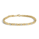 Gold Vermeil .925 Sterling Silver 1/7 Cttw Diamond Puff Heart Bangle Bracelet-0 thumbnail 1