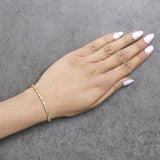 Gold Vermeil .925 Sterling Silver 1/7 Cttw Diamond Puff Heart Bangle Bracelet-2 thumbnail 3