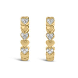 Gold Vermeil Diamond Accent Mini Heart Hoop Earring-0 thumbnail 1