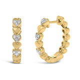 Gold Vermeil Diamond Accent Mini Heart Hoop Earring-1 thumbnail 2